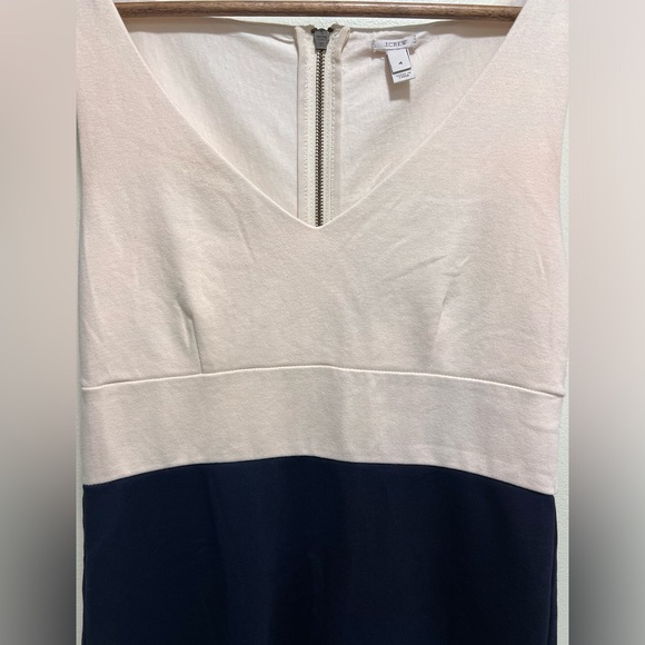J. Crew Colorblock Sleeveless Ponte Knit Midi Dress, Navy/Ivory, Size 4 - Picture 4 of 13
